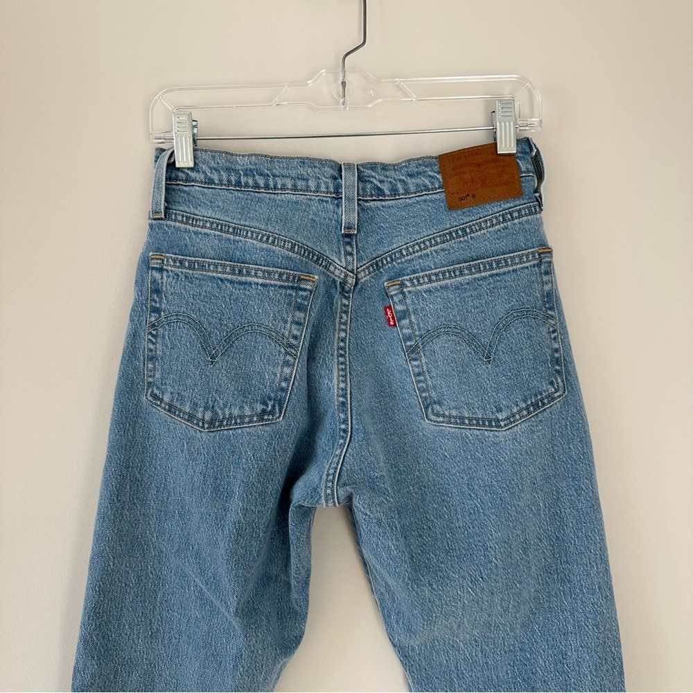 Women’s Levi's 501 Skinny Jeans Blue High Rise Denim Pants High Waisted Size 27 - Picture 9 of 16